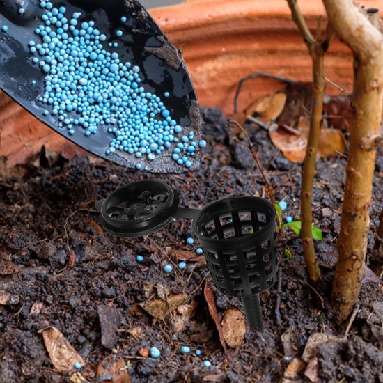 5 stuks - Meststofmand met deksel - Draagbare bemesting - Meststofmand met gaas - Voedingsbeker met deksel voor vetplanten, orchideeën, bonsai - tuinkwekerijpotten - kweekdeksels voor bonsai van Merkloos	 — afbeelding 4