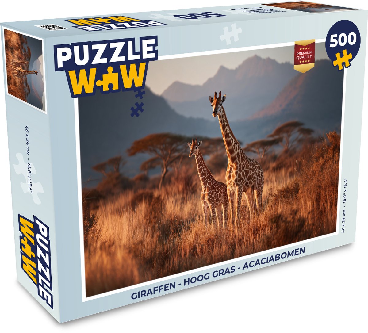 Giraffen - Hoog gras - Acaciabomen