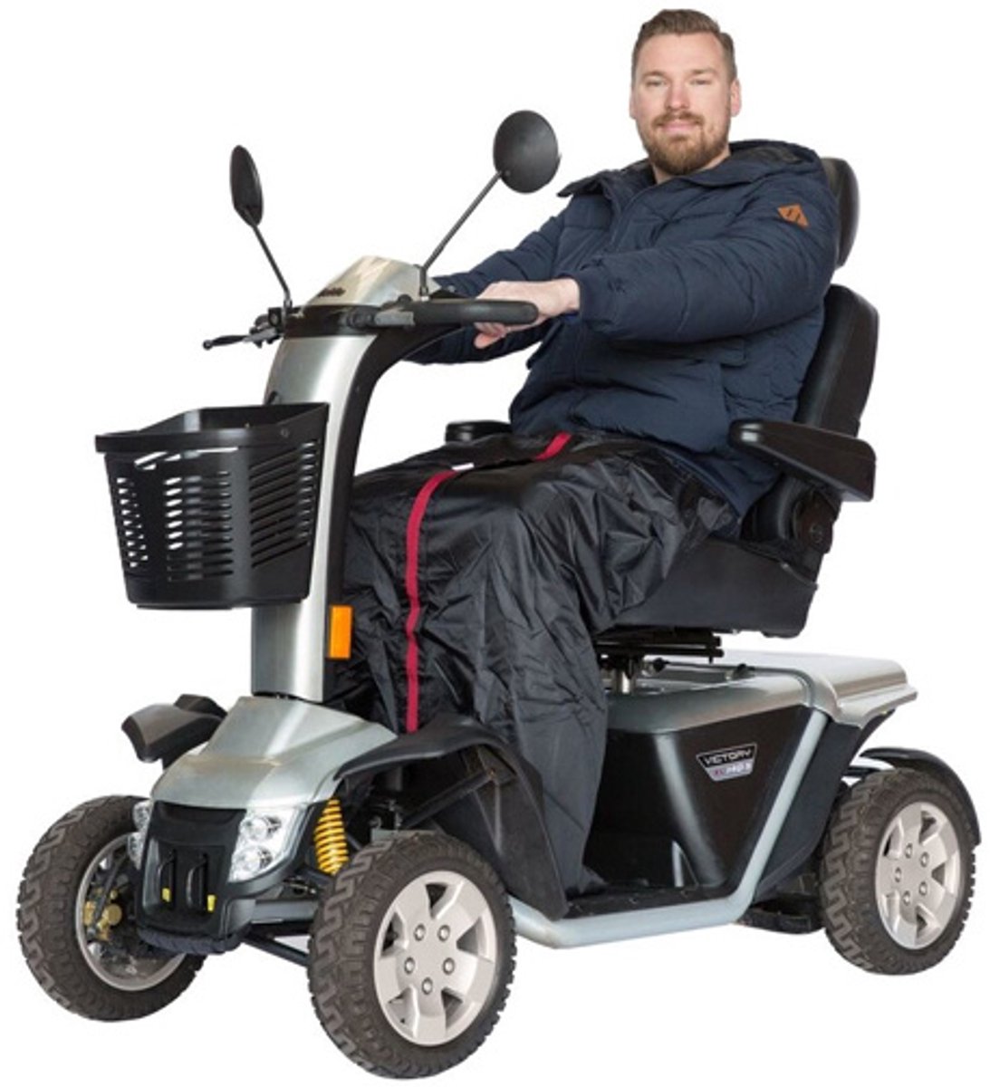 Zorgmiddelenaanhuis - Voetenzak XL met voor uw scootmobiel - 127 cm x 154 cm (LxB) - Zwart / Kleur binnenkant: Zwart