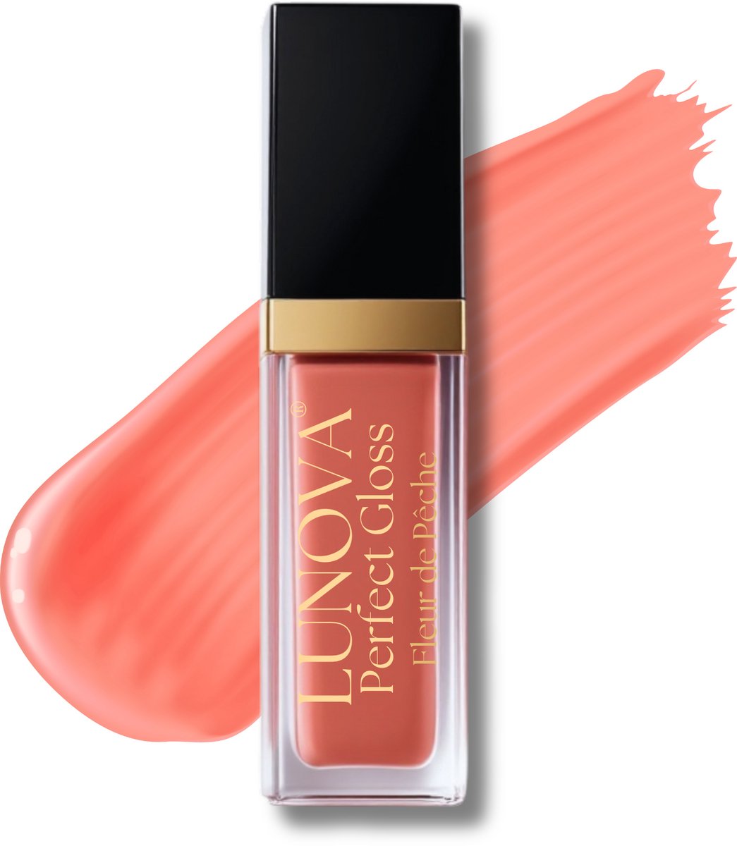 Lunova - Perfect Gloss – Lipgloss – Fleur de Pêche - Een fellere oranje/rozige perzikbloesemkleurige afwerking - Prachtige glans & pure hydratie in 1 swipe!