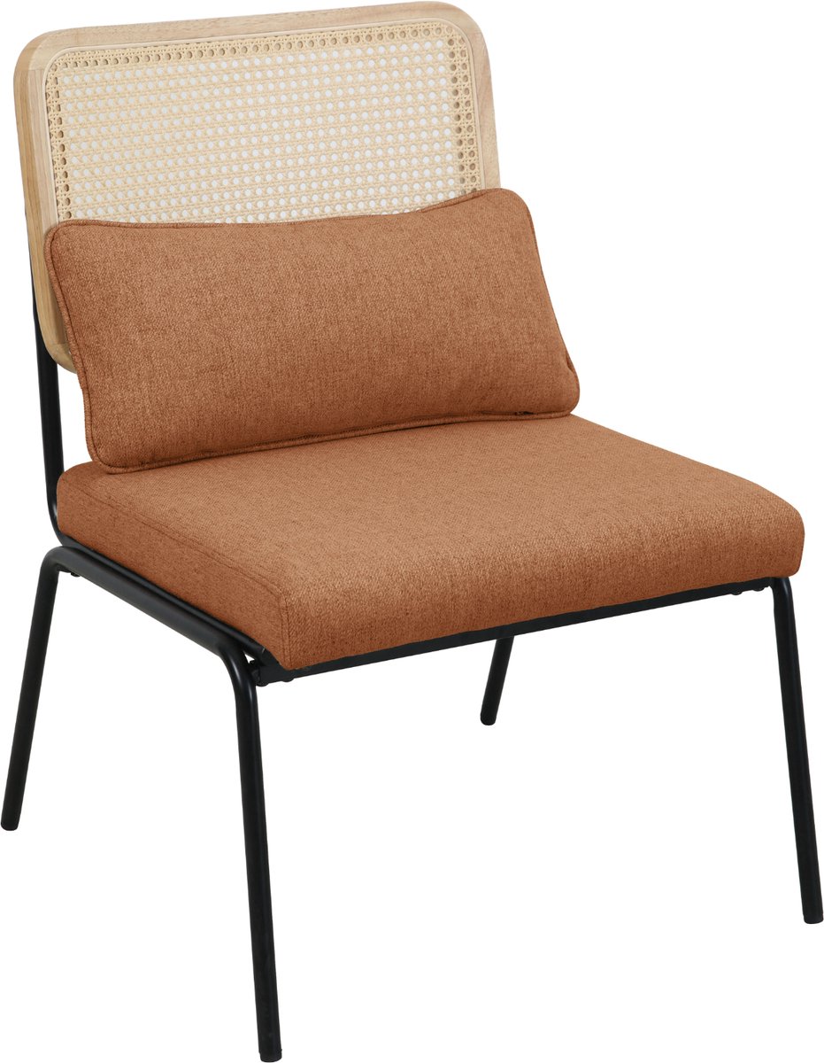 SVITA SVEA loungestoel - rotan stoel retro stoel rotan vintage bruin