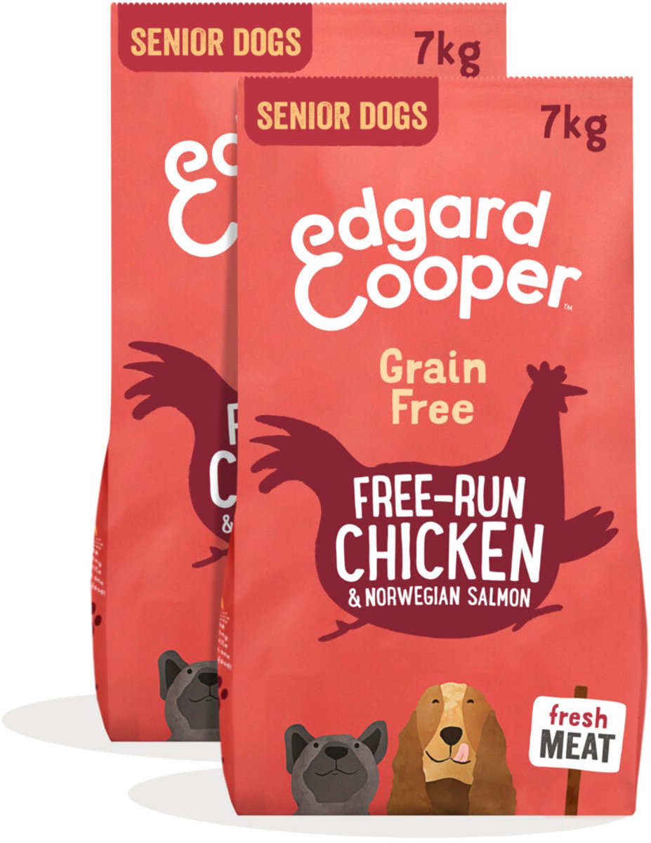 Edgard & Cooper Edgard & Cooper Hondenvoer Droog Scharrelkip - Noorse Zalm Senior - 2 x 7 kg - Voordeelverpakking