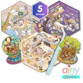 Ainy - Set d'autocollants de scène | 5 arrière-plans avec Autocollants PET | Créatif et relaxant | Feuilles d'autocollants pour adultes et enfants