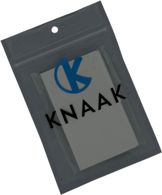 Grijs visitekaartjesdoosje met Knaak logo.