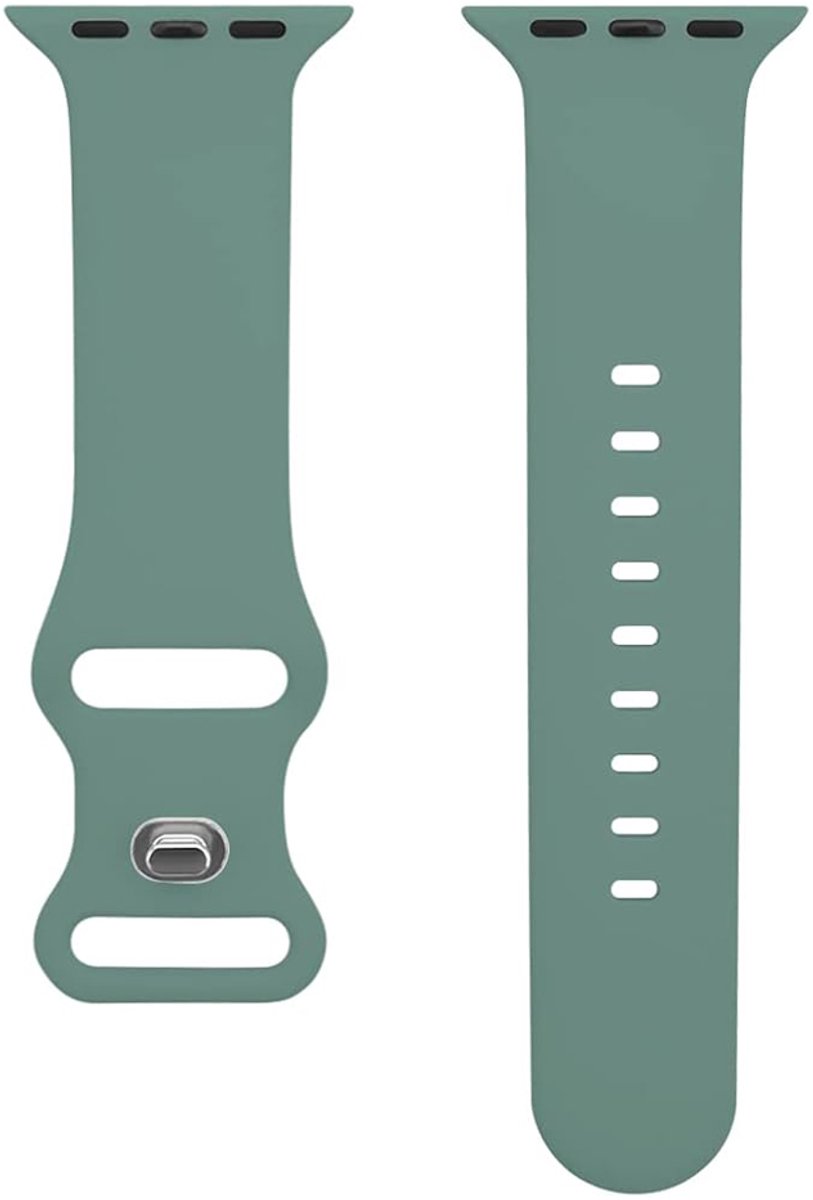Horlogebandje voor "Dames" Apple Watch Series 1/2/3/4/5/6/7/8/9/10/SE - Maat: 38 mm/40 mm/41 mm/42 mm - Zeegroen Rubber