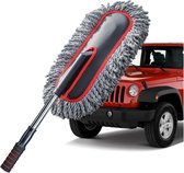 Brosse de nettoyage pour voiture Daity, chiffon anti-poussière extérieur en microfibre anti-rayures, manche rétractable, brosse anti-pollen et anti-poussière pour camions, SUV, Véhicules et nettoyage domestique, gris clair