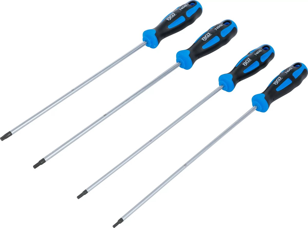 BGS Schroevendraaierset | extra lang | T-profiel (voor Torx) | T15 - T30 | 4-delig - 74541
