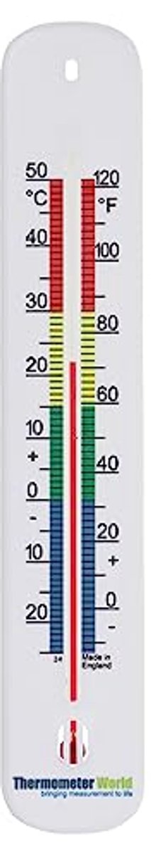 Kleurgecodeerde Wandthermometer 215 mm voor Binnen en Buiten - Temperatuurmonitor voor Tuin en Huis