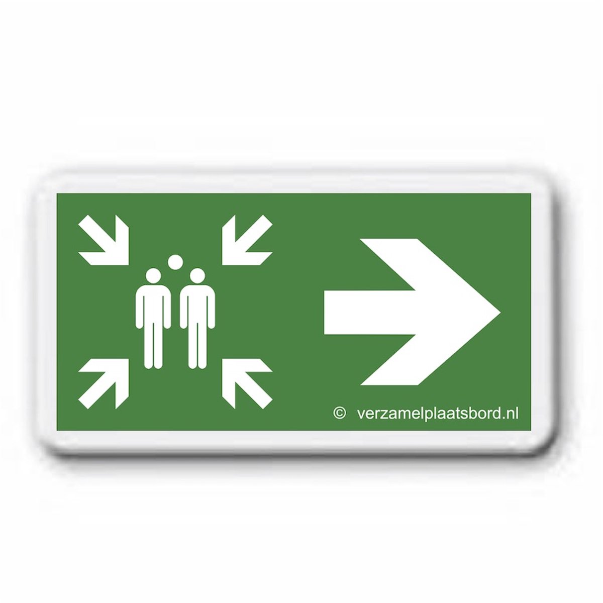 Verkeersbord Verzamelplaats WIT RECHTS 40 x 20 cm REFLECTEREND