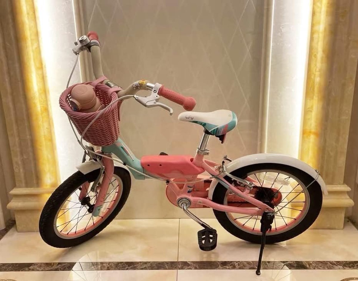 Geweven Fietsmand voor Kinderen - Handgemaakt met Leer en Verstelbare Riemen - Roze