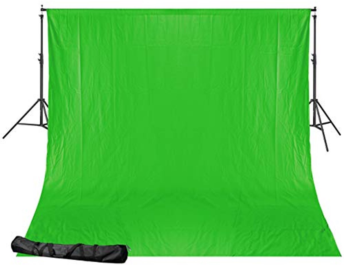 Chroma Key Achtergrond Doek Groen 2.5x3m met Achtergrond Support Systeem