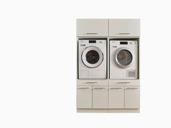 Mueble para lavadora, 2 armarios, 180 x 64 x 30 cm, wengué | Leroy Merlin