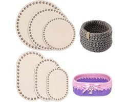 6 Pcs Mand Bodem voor Haakwerk - Houten Vloer voor Haakmand - Haak Tas Bodem - voor DIY Handtas - Mand - Weef Benodigdheden - Kunst Ambacht