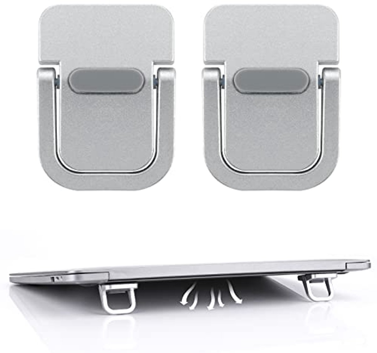 Image of 2 Stuks Draagbare Toetsenbordverhoger - Zelfklevende Mini Laptopstandaard voor Desk, Opvouwbare Laptopvoeten met Anti-slip Siliconen