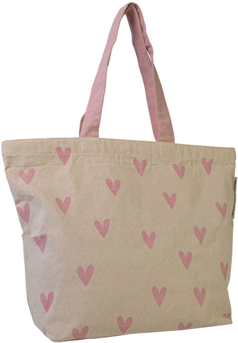 Duurzame Tas Gerecycled Katoen – PINK HEARTS LIEFDESTAS – Duurzaam, Stijlvol & Vol Liefde