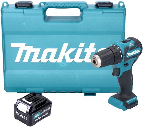 Makita DF 332 DM1E accuboormachine 12 V max. 35 Nm borstelloos + 1x accu 4,0 Ah + koffer - zonder oplader