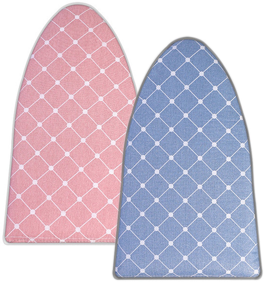 Roze + blauwe tweedelige stoomstrijkijzerhandschoenen en strijkdoek, hittebestendige stoomstrijkijzerhandschoenen met vingerring stoomstrijkijzeraccessoires, geschikt voor kleding