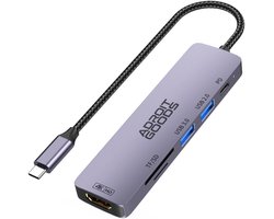 AdroitGoods USB-C hub 6-in-1 – 100W PD / 4K HDMI / USB 3.1 / SD/TF – Universele Toepassing