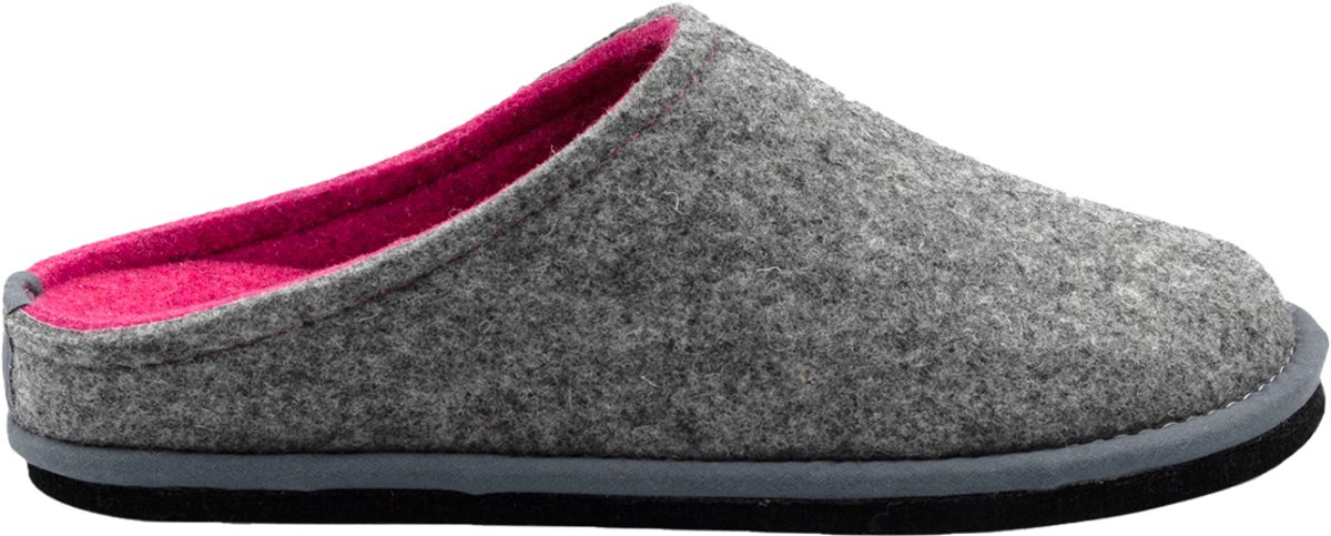 Loewenweiss Lowenweiss Easy Bicolore - Handgemaakte Pantoffels Gekookte Wol - Grijs / Fuchsia GRIJS - Maat 41