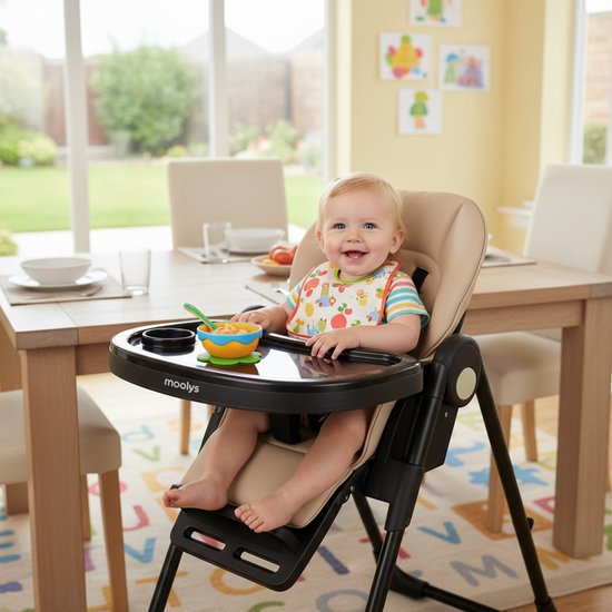 Mooiys Ella Kinderstoel Inklapbaar - Baby en Kinder Eetstoel - Nougat van Mooiys — afbeelding 5