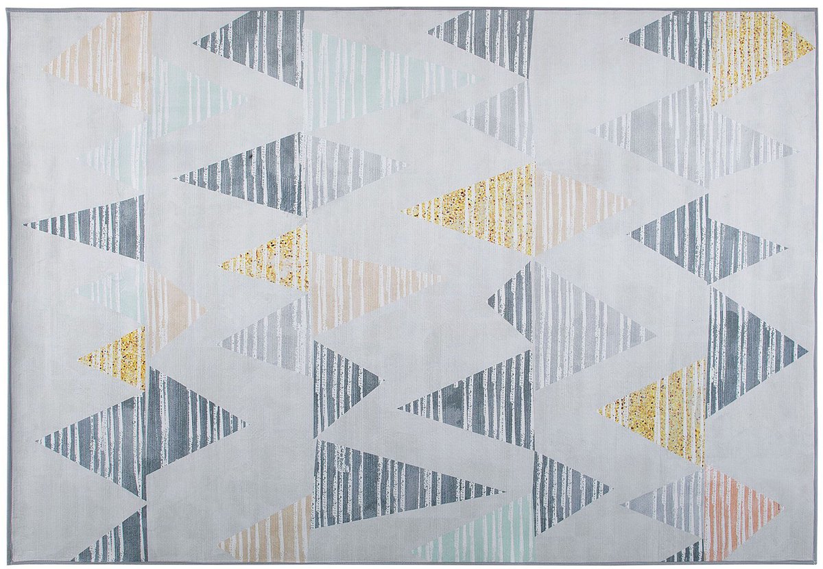 Beliani YAYLA - Laagpolig vloerkleed - Lichtgrijs - 160 x 230 cm - Polyester