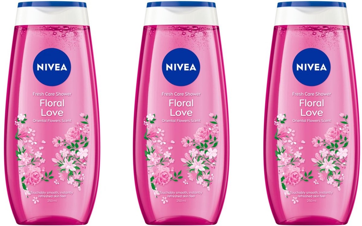 NIVEA Douchegel Floral Love - 3 x 250 ml - Voordeelverpakking