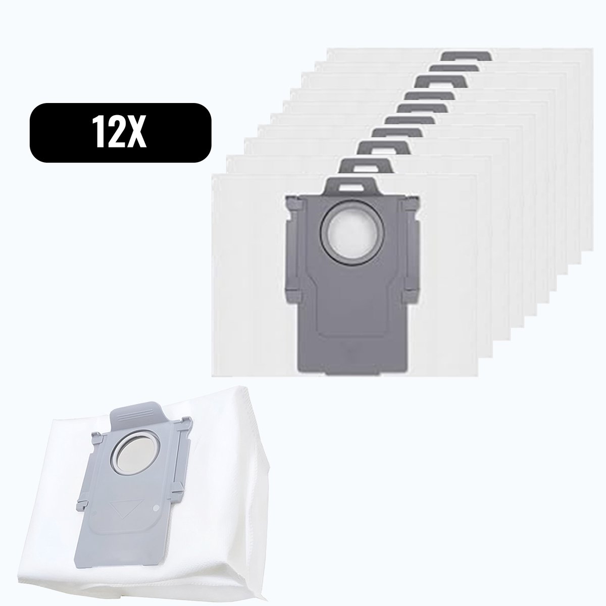 12x Stofzuigerzakken geschikt voor Roborock Q5+, Q7+ en Q7 Max+, S7 MaxV Ultra, S7 Pro Ultra, Q8+ max en pro, S8+ S8 Pro Ultra stofzakken zakken zuigstation - StrongFlow