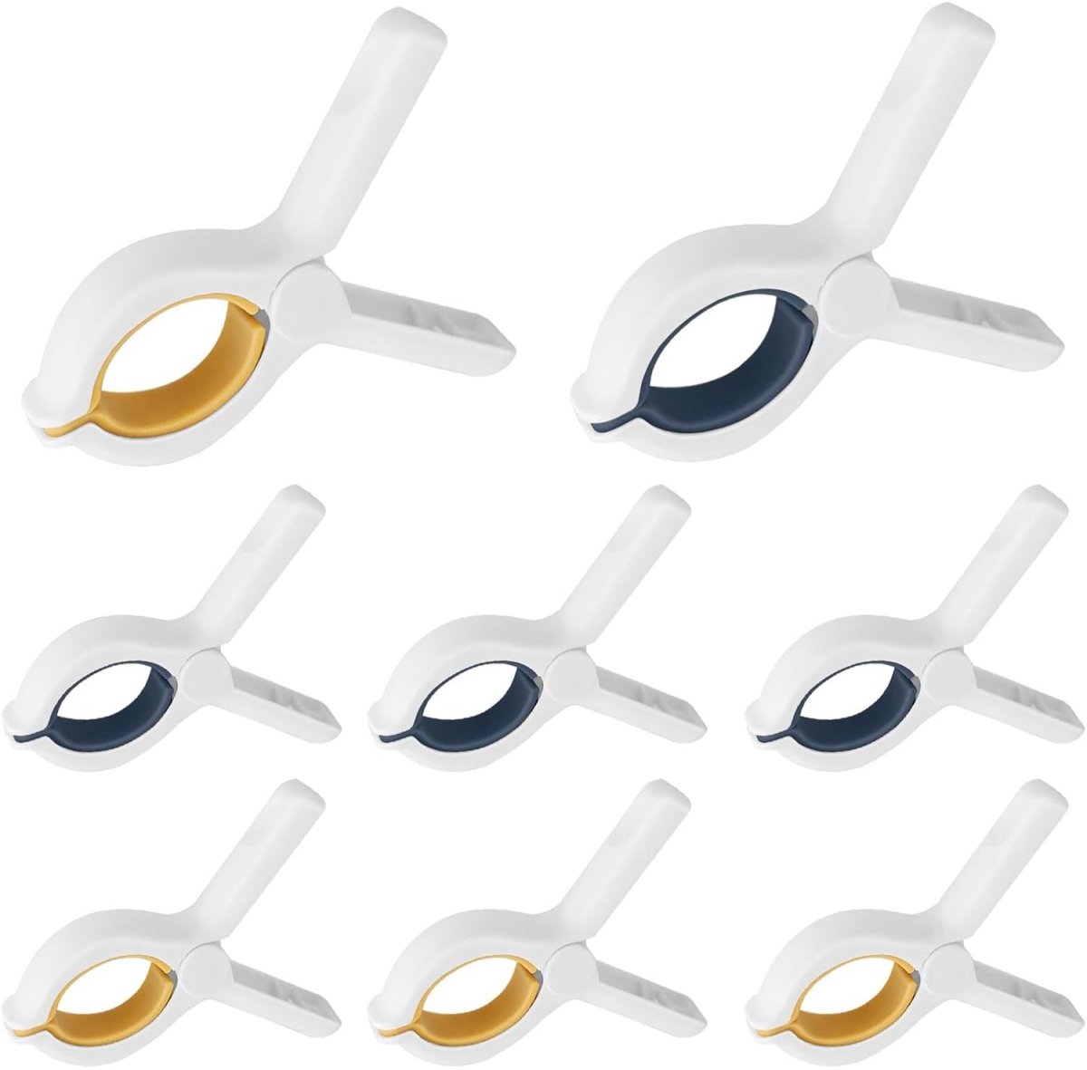 EXCITAT Wasknijpers - Wasknijpers - Handdoekklemmen - Strandhanddoekklemmen - Geschikt voor dagelijkse was, dikke kleding, strandlakens, lakens - 2 grote clips + 6 kleine clips
