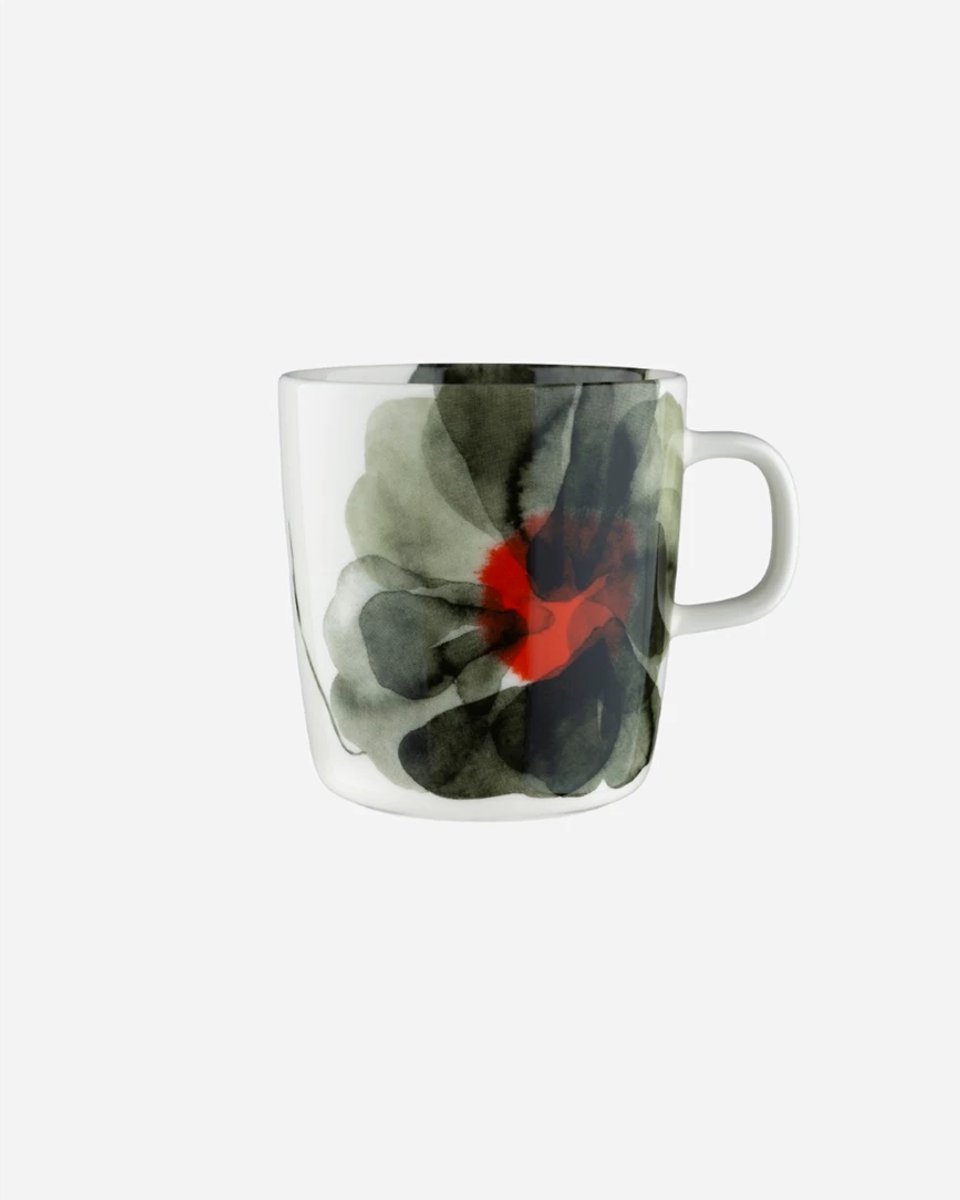 Marimekko Oiva Valssi beker met oor 4dl grijs-groen