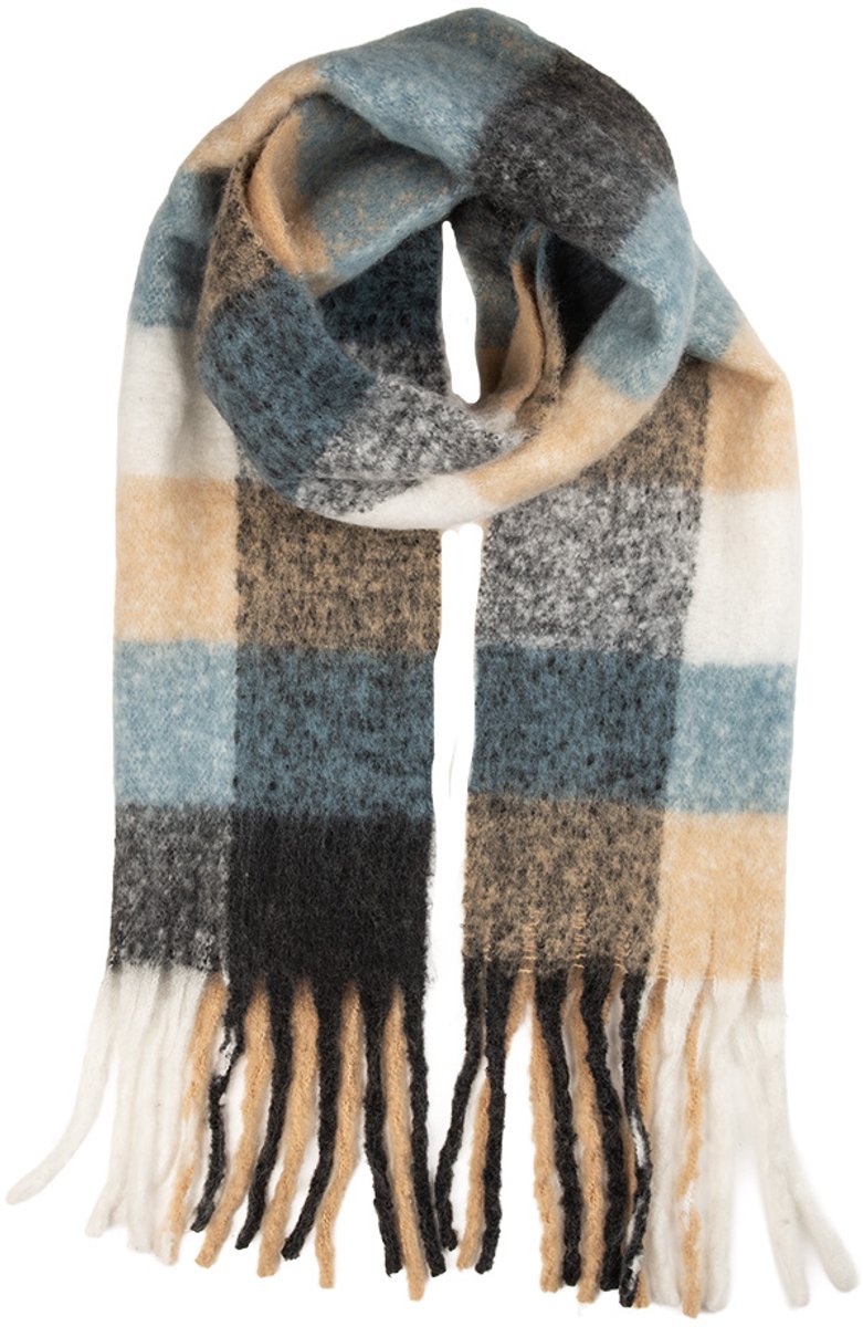 Clayre & Eef Wintersjaal Dames 38x200 cm Beige Textiel
