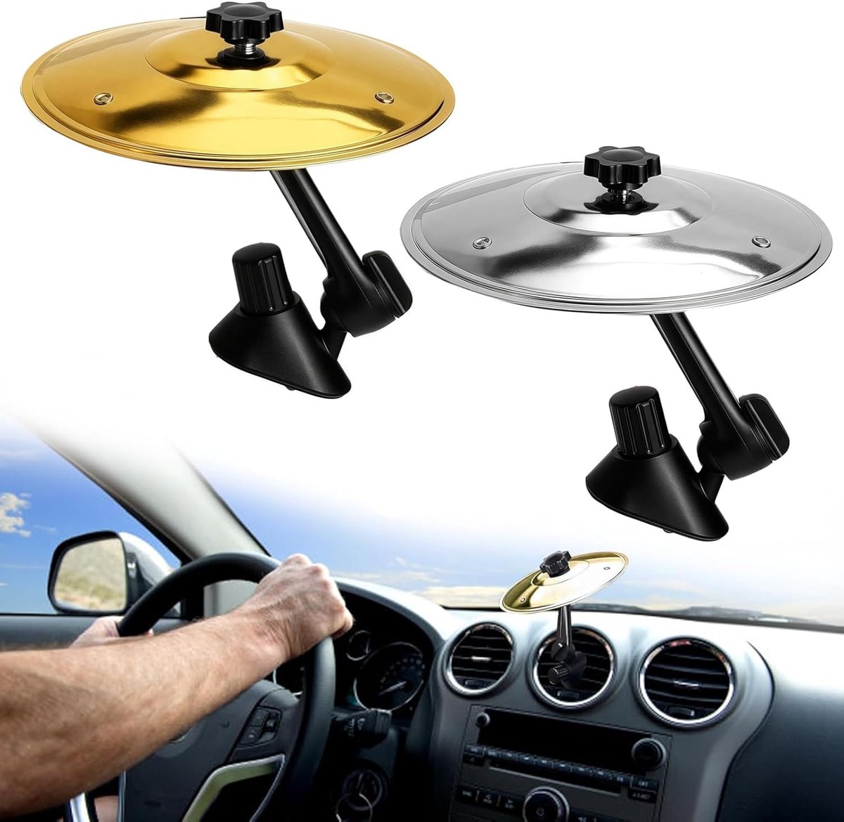 Mini Cymbale Collision Pour Voiture - Accessoire Fun Pour Batteurs Et Musiciens