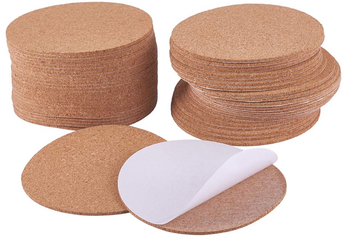 Zelfklevende Kurkplaten 50 Stuks - Ronde Vloer- en Muurbescherming 10 cm - Zacht en Duurzaam