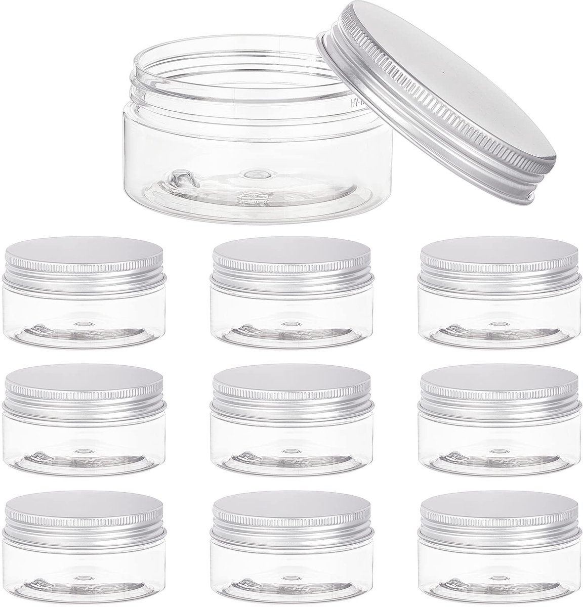 Kolomvormige Bewaarpotjes - 10 Stuks - 80 ml - Aluminium Schroefdeksels - Draagbaar