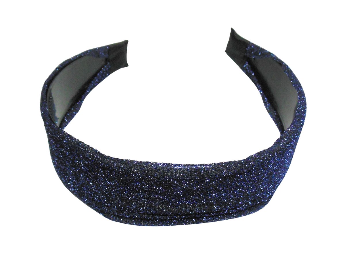 Diadeem breed donkerblauw glitter