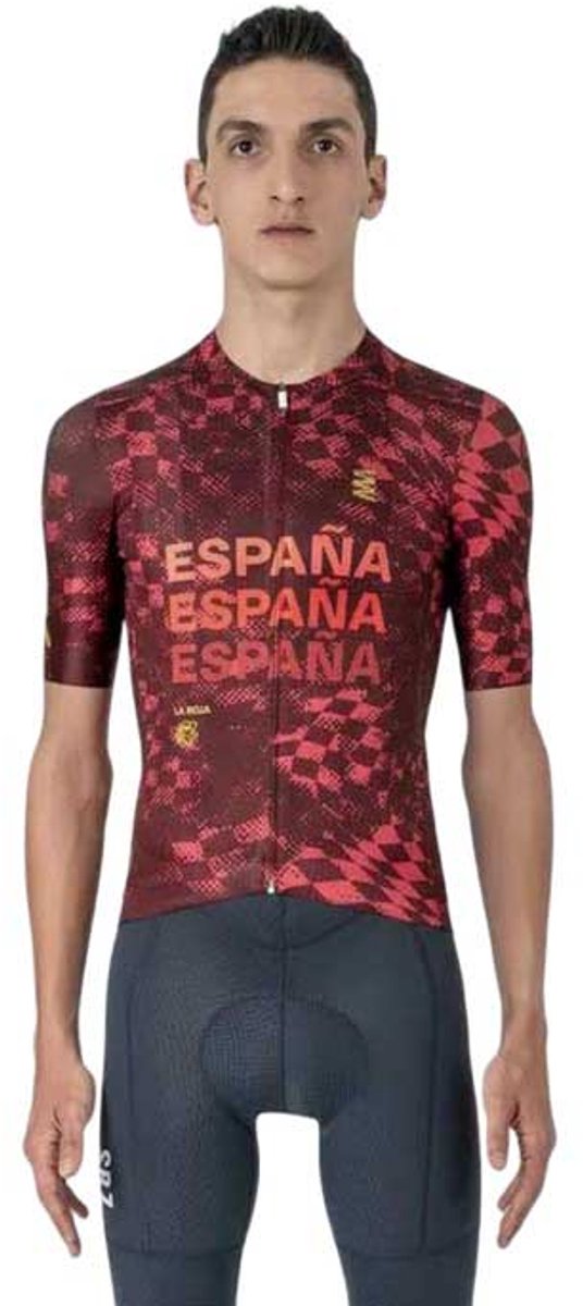 Suarez Vuelta España 2025 Korte Mouw Wielertrui Rood M Man