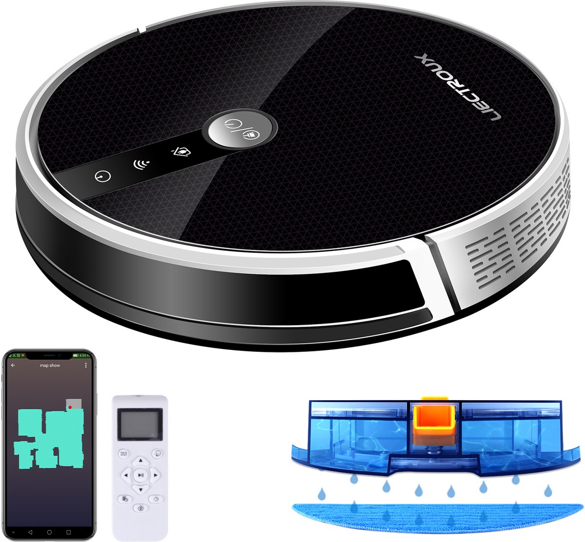 LIECTROUX C30B Robotstofzuiger met Dweilfunctie