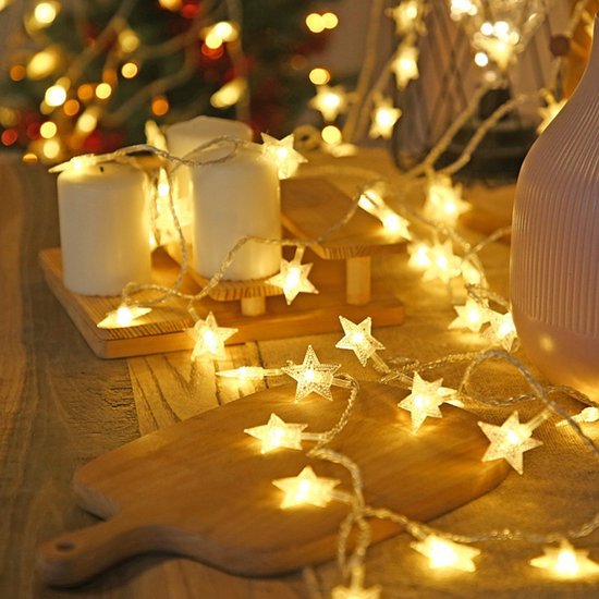 Guirlande lumineuse LED ciel étoilé plein air camping lampe d'ambiance pour tente petite boule blanche lampe décorative - boule de cristal (lumière chaude) - 6 mètres 40 lumières USB toujours lumineuses - 2 pièces