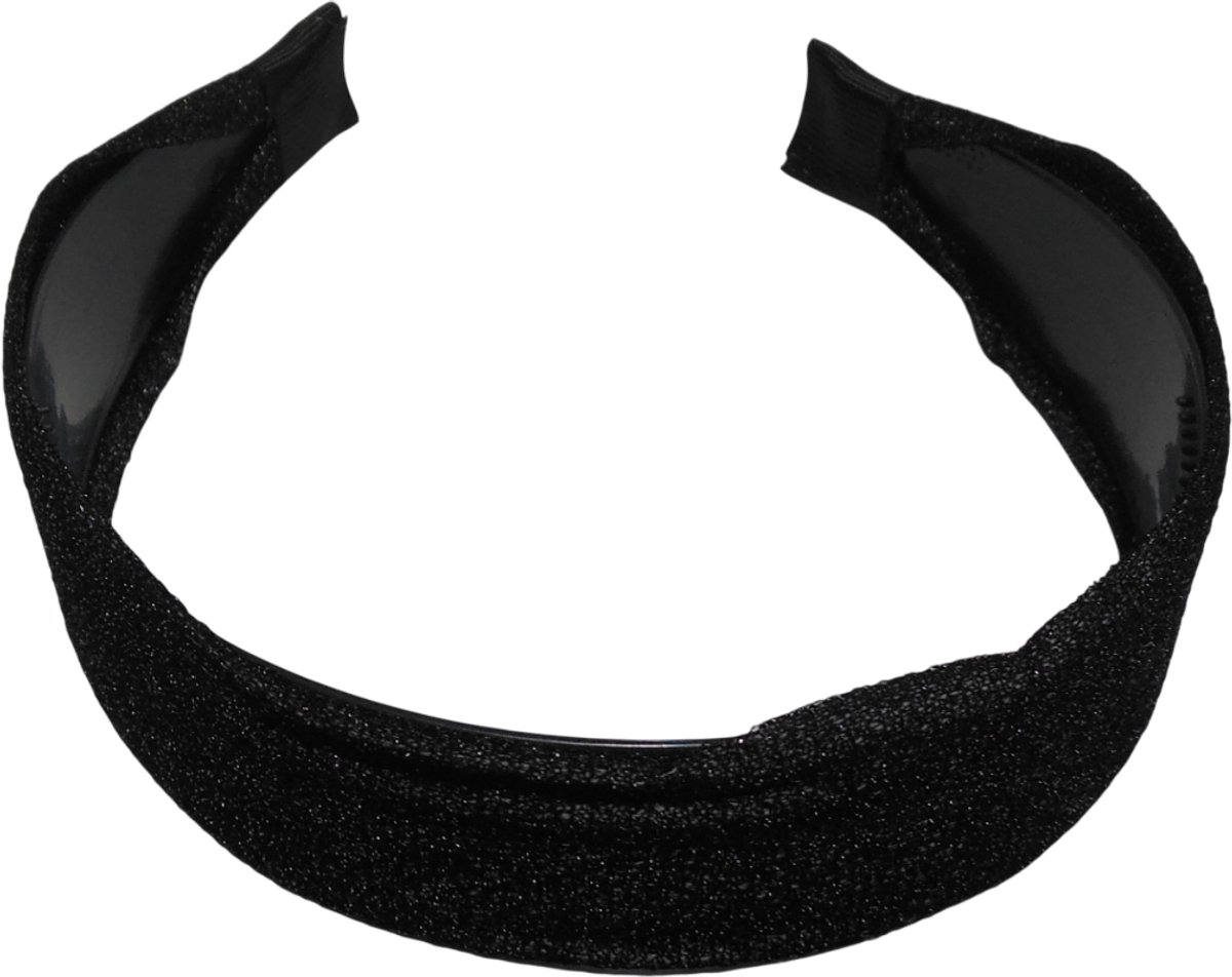 Diadeem breed zwart glitter