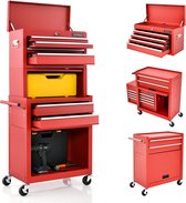 COSTWAY Werkplaatstrolley, werkplaatswagen met 2 etages, metalen