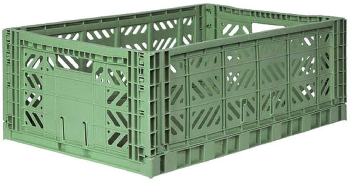 AyKasa Folding Crate Maxi Box - Almond Green