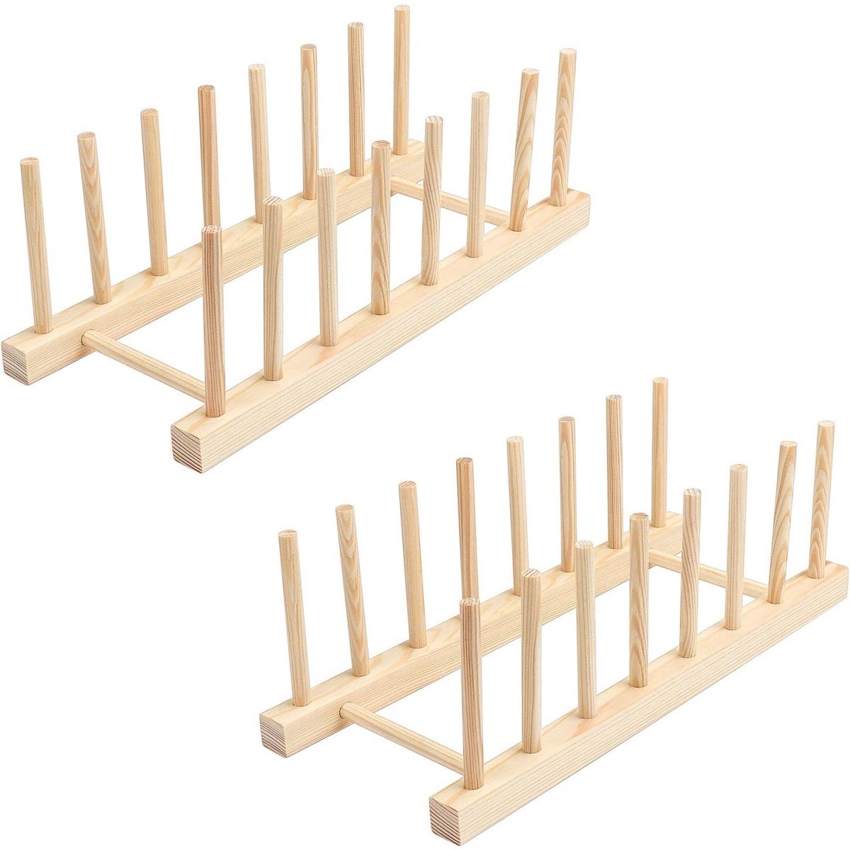EXCITAT Afdruiprek - Snijplank en bordenrek - Bordenhouder - Dekselhouder - Boekenplank - Geschikt voor snijplanken, deksels, borden, kommen, kopjes - 7 sleuven - 2 items - 31 cm