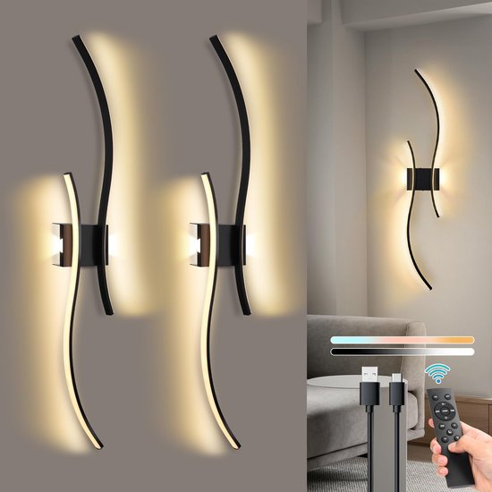 Wandlamp, dimbare LED-wandlampen - USB-oplaadbare wandlampen met Wandlamp, dimbare LED-wandlampen - USB-oplaadbare wandlampen met