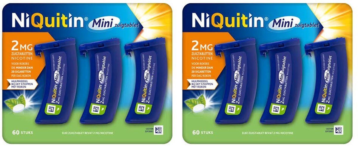 Niquitin Mini Mint 2mg - 2 x 60 zuigtabletten - Voordeelverpakking