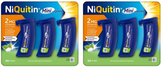Niquitin Mini Mint 2mg - 2 x 60 zuigtabletten - Voordeelverpakking