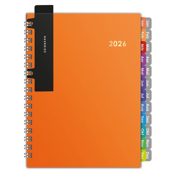 Huurdies - Agenda 2026 - A5 – Goudfolie – Hardcover - Oranje