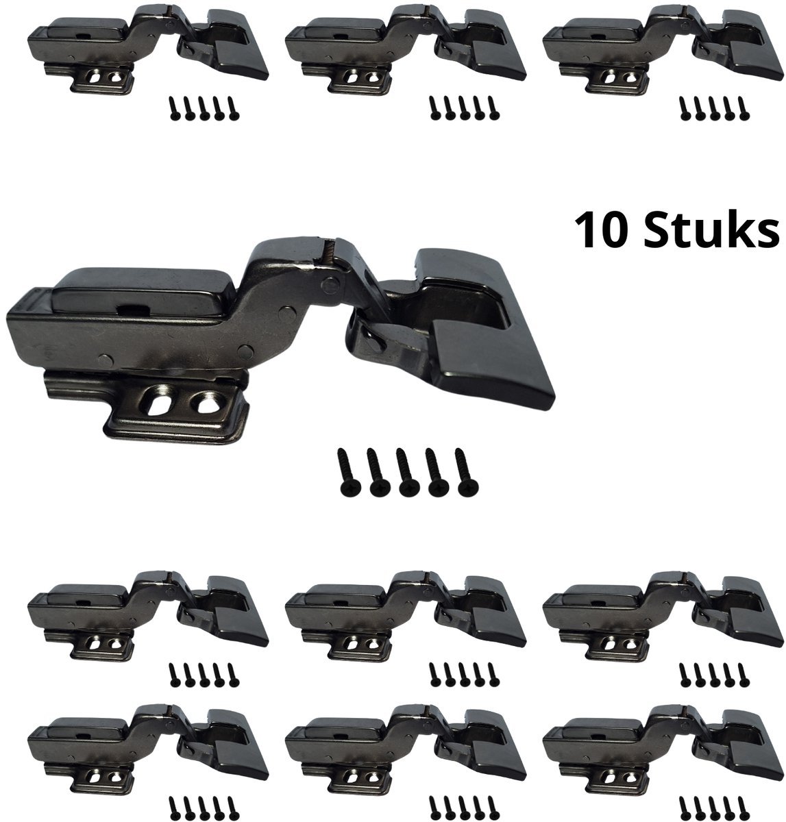 10x Hoexs Softclose Scharnier Binnenliggend Zwart | Meubelscharnieren 110° | Heavy Duty