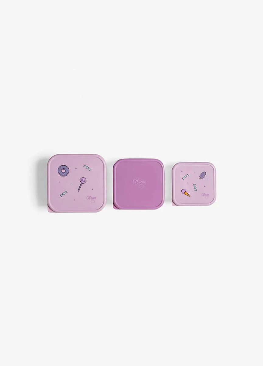 Citron Stapelbare Roestvrije Lunchbox/Snackbox - 12x12x7cm - Stormy Unicorn