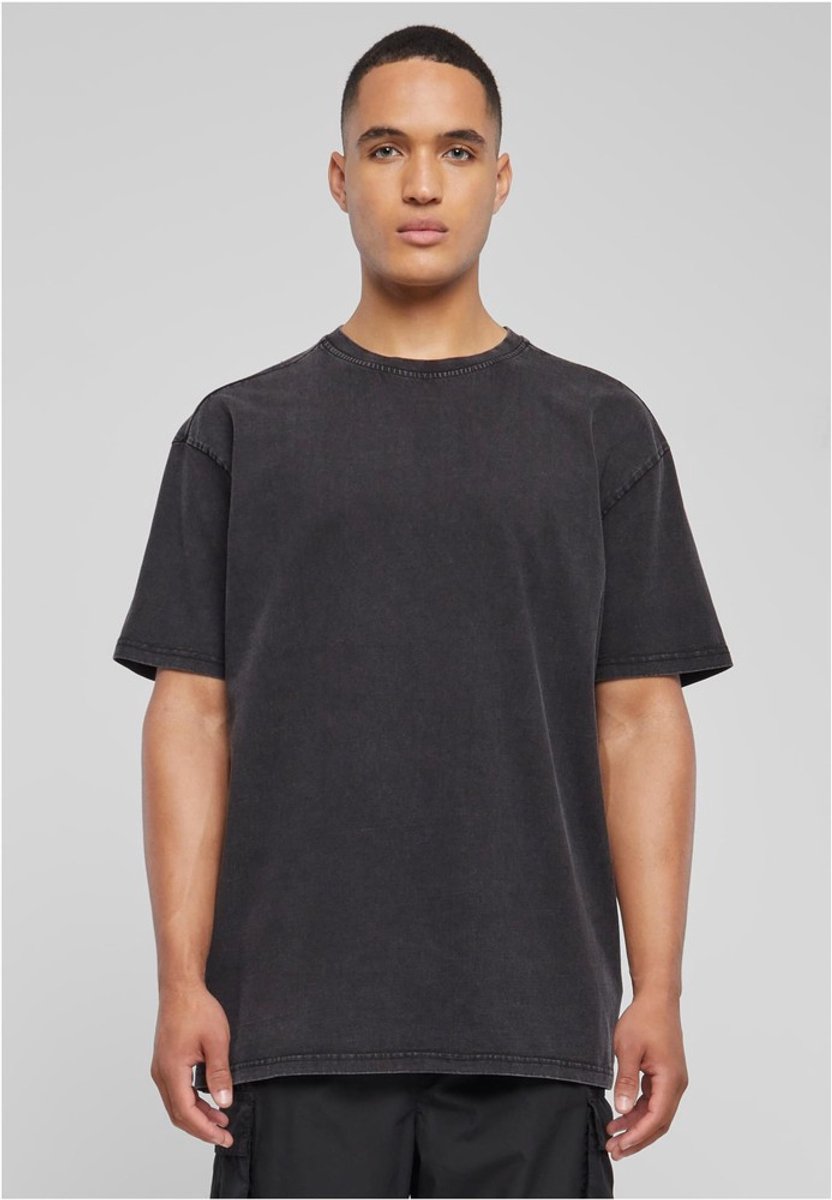Merchcode - Love Yourself First Acid Washed Heavy Oversize Heren Tshirt - S - Zwart