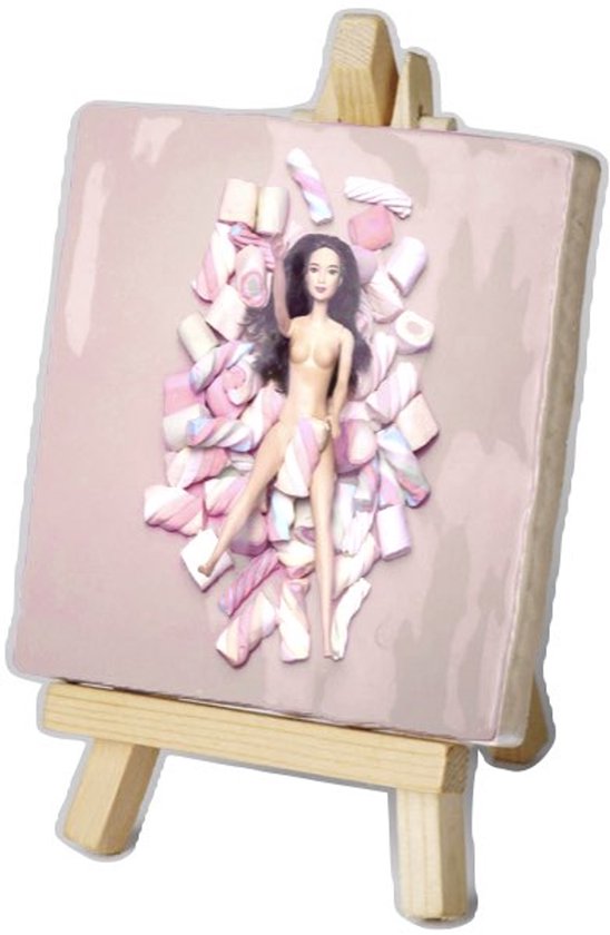 Kunsttegeltje - Maik de Boer - Rose Artwork 009 - Met Houten Ezeltje