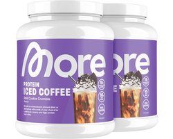 MORE NUTRITION Protein Iced Coffee Proteine Poeder, Dark Cookie Crumble, 2 x 500 g, 40 Porties - Eiwitshake met Lactase en Koffie, Eiwitshake